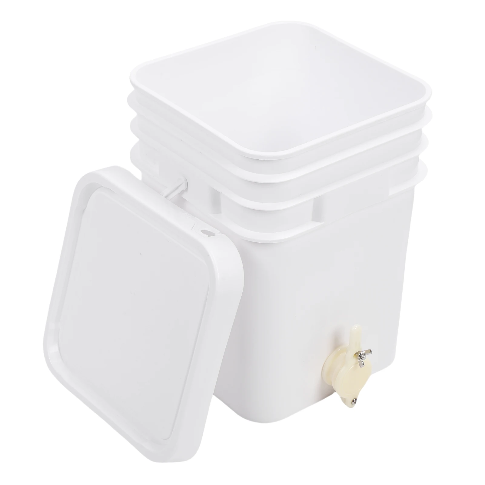 20L Honey Bucket Large Capacity Square HDPE Plastic Honey Extractor with Gate and Lid Honey Container for Beekeeping
