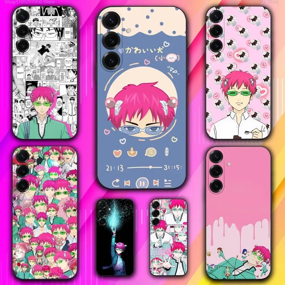 

S-Saiki K E-Enamel Anime Phone Case For Samsung A 73,72,71,53,52,51,41,40,30,22,21,13,12,Note 20,10,9 Ultra Pro 5G Soft