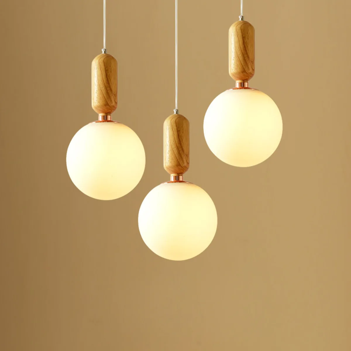 

Nuts Acorn Small Mushrooms Hanging Lamp Glass Milky Ball Glass Wood Grain Iron Modern Pendant Lamp Led Pine Cone Pendant Light