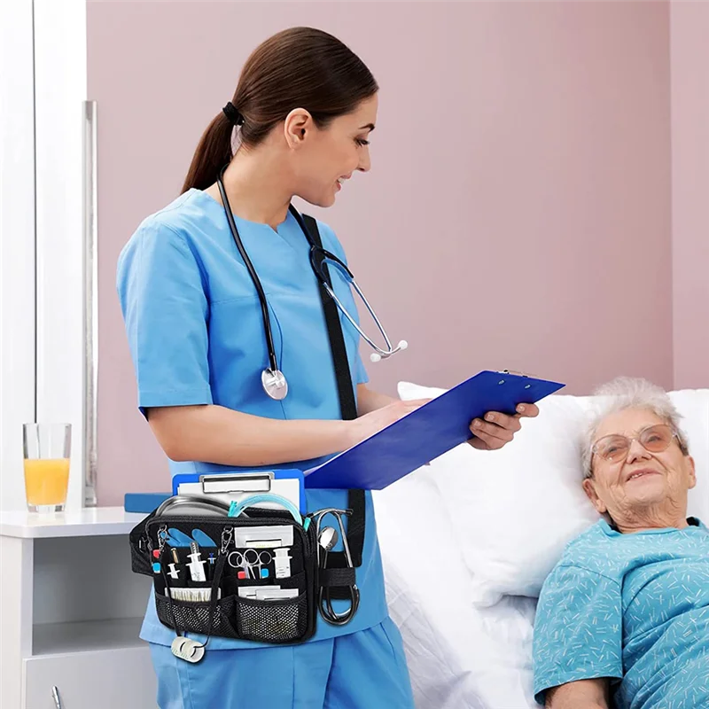 -ESTR Nurse Fanny Pack Portable Nursing Fanny Pack For  Gear Multi-Compartment Nurse Pouch With Extension Strap