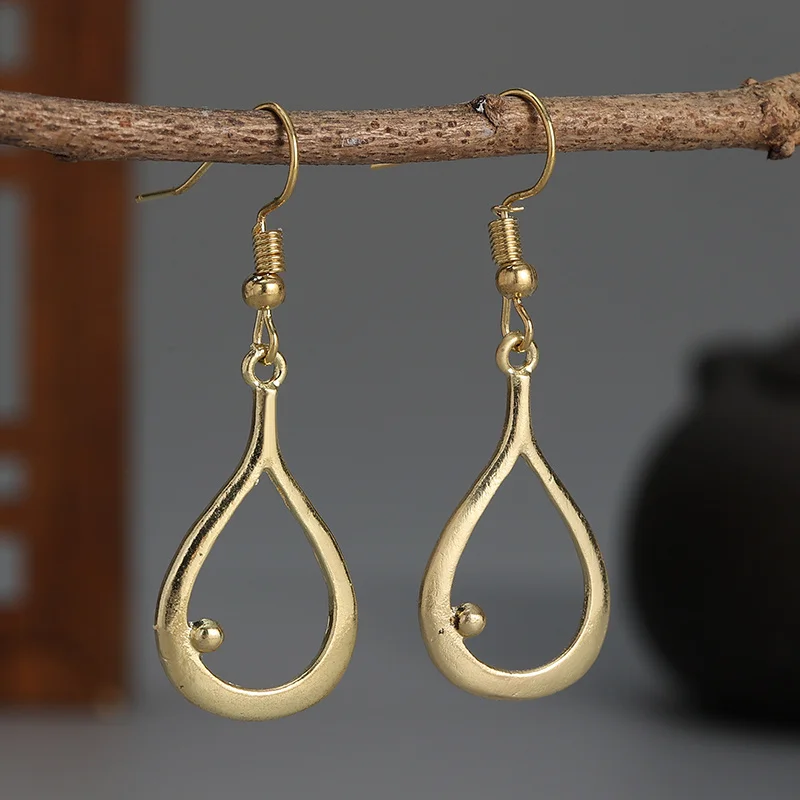 

Boho Chic Teardrop Earrings Bohemian Antique Matte Gold Plated Ethnic Earring Jewelry