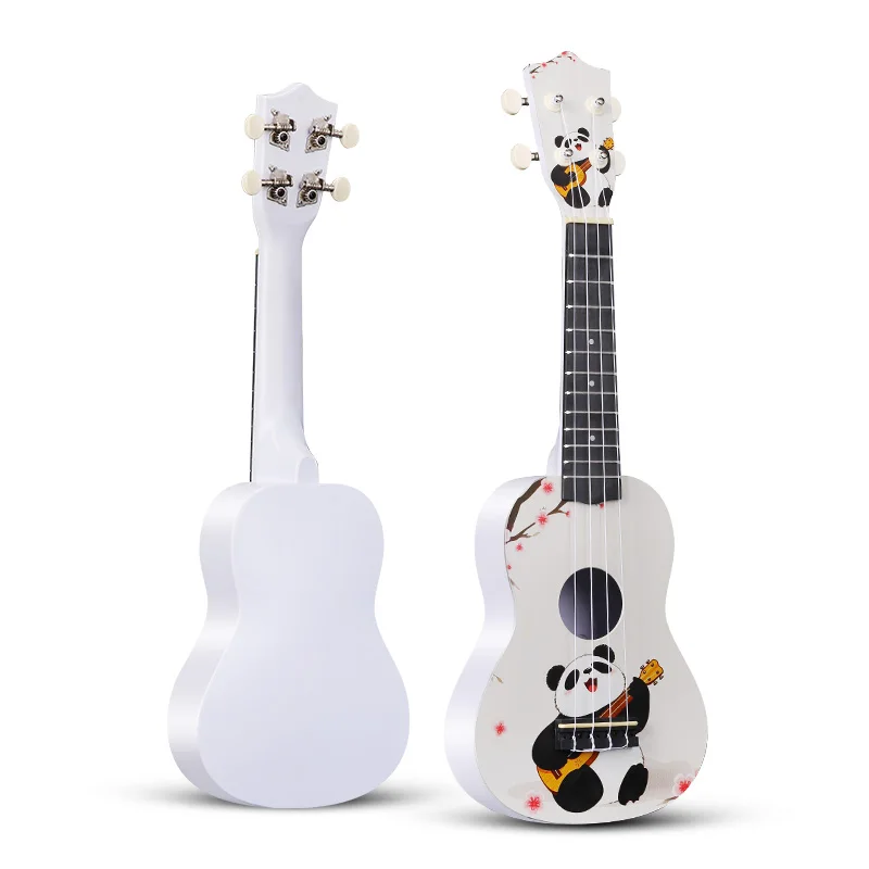 21 Inch Ukulele Beginner Cute Patterns Customizable Ukulele Guitar Educational Musical Instrument Toy for Kids Early Education