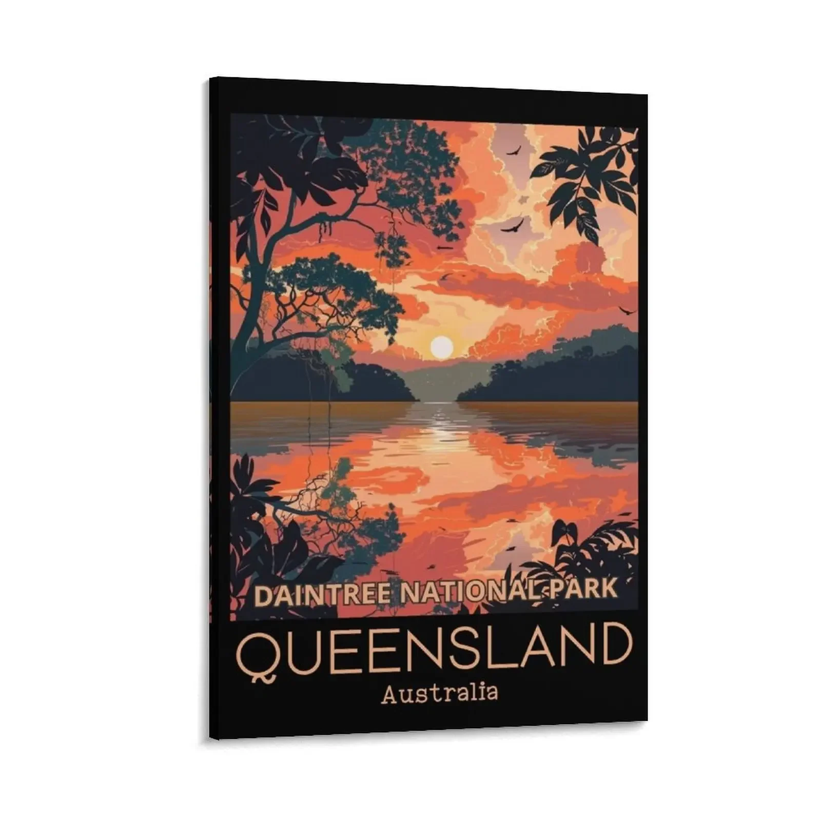 

A Vintage Travel Illustration of Daintree National Park - Queensland - Australia Canvas Painting anime room decor