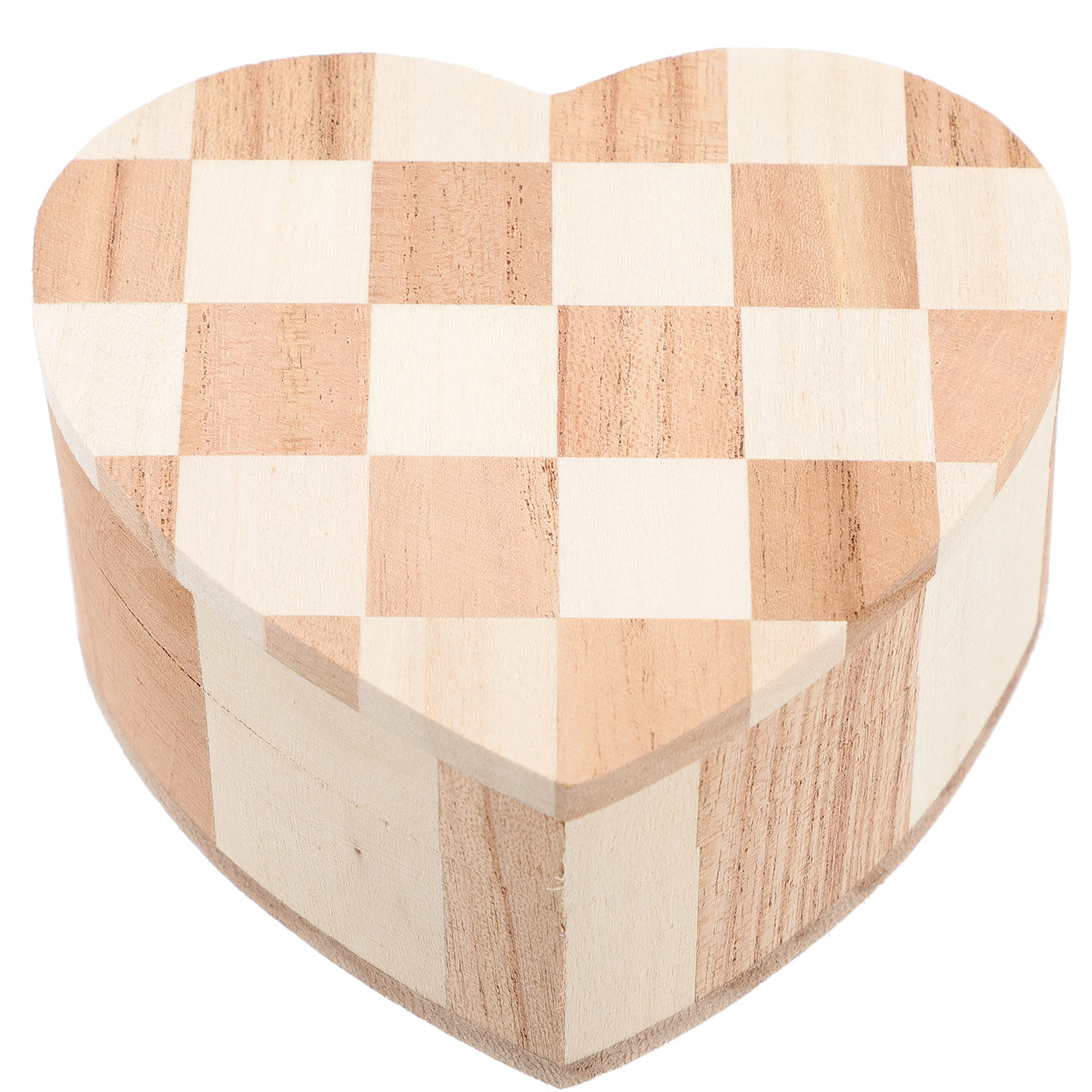 

Heart Jewelry Box Boxes Decorative Case Wood Storage Container Shaped with Cover