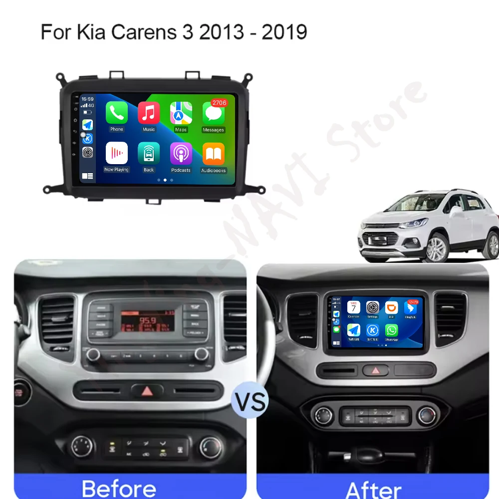 أندرويد 16 السيارات لكيا كارينز RP 3 III 2013-2018 راديو السيارة مشغل وسائط متعددة نظام تحديد المواقع والملاحة WlFl اللاسلكية Carplay BT
