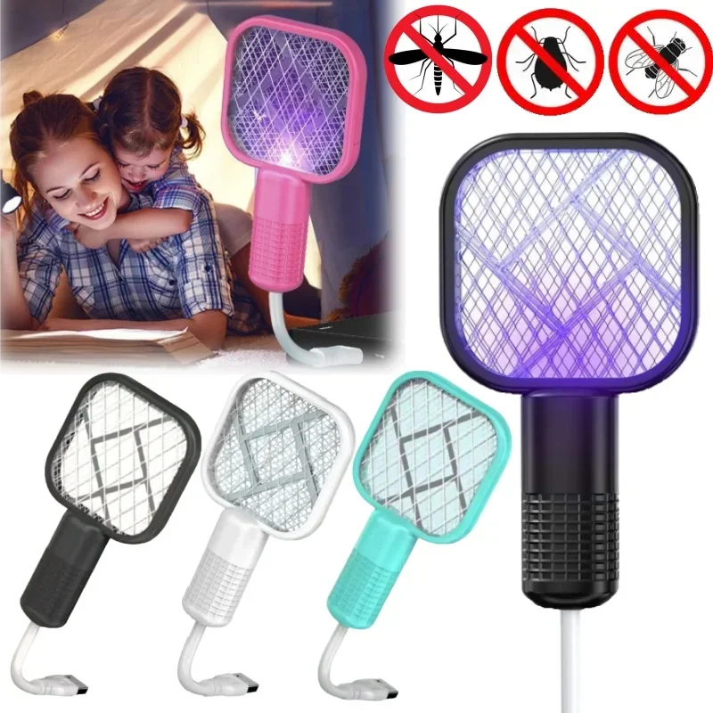 

USB Rechargeable Mosquito Zapper with Purple LED Light Auto Bug Trap for Home Garden Travel Outdoor Camping Fly Swatter