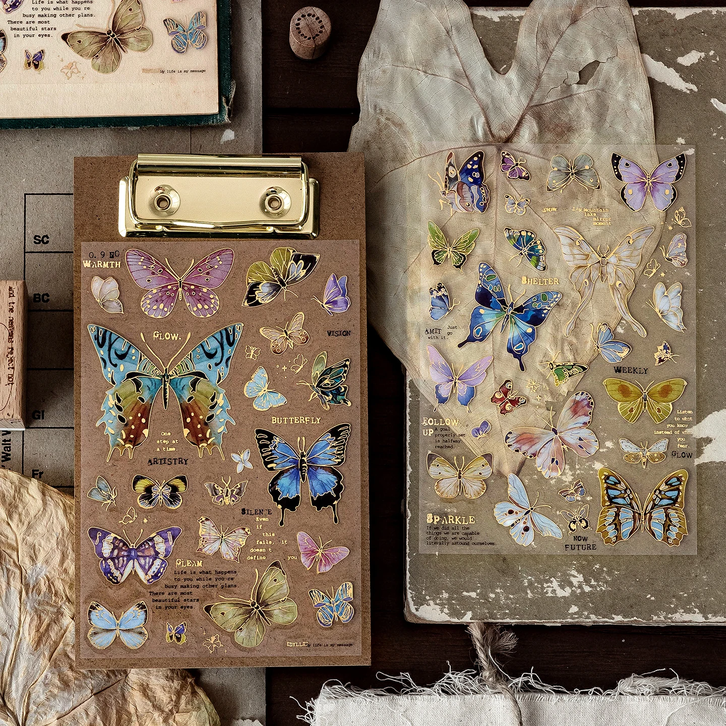 2 Sheets of Approximately 40 Pet Cat-Themed Journal Stickers, High-Quality Instagram-Style/Flower and Plant Motifs/Oil Painting Decorative Patterns/Pet Stickers/Journal Material Stickers