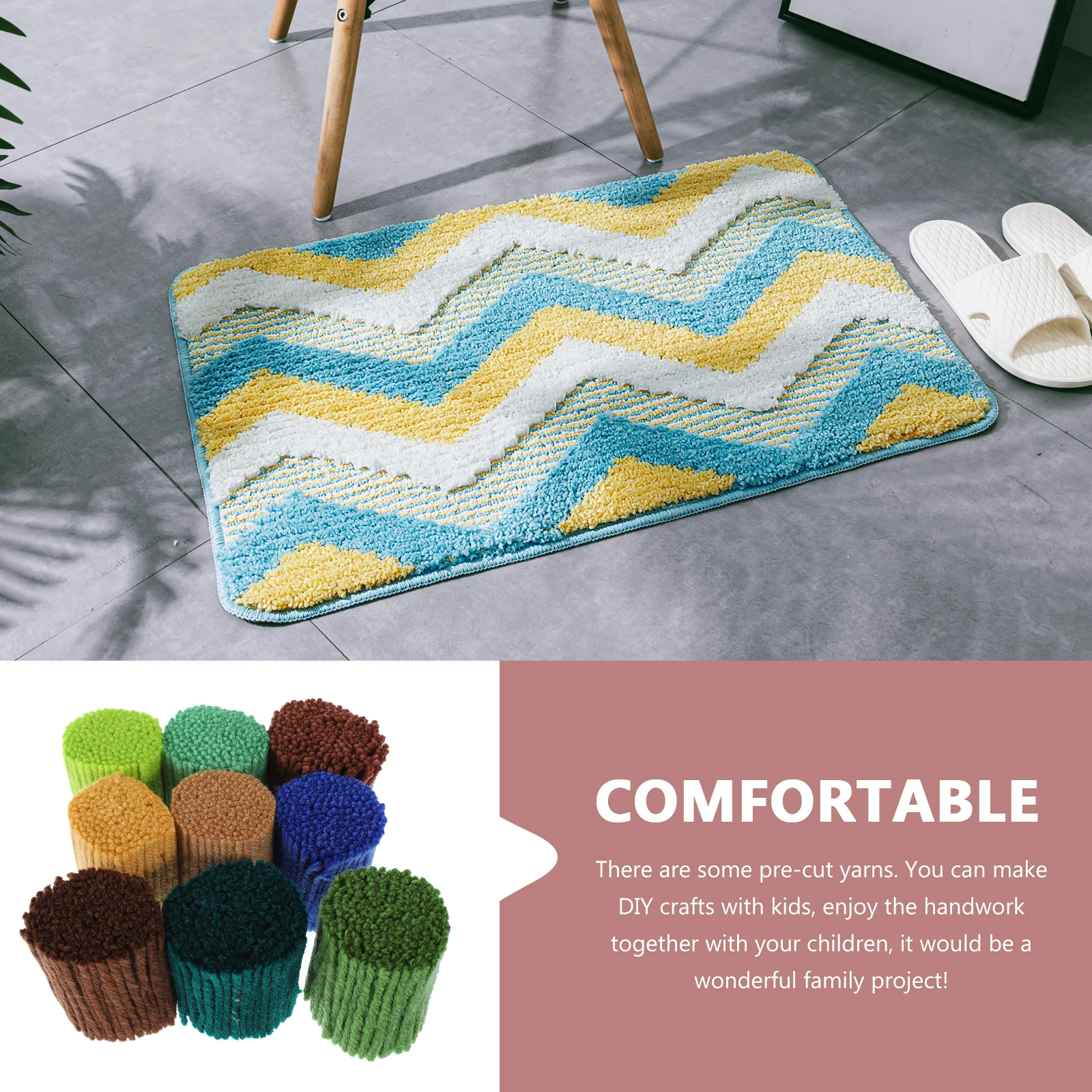 

18 Pcs Embroidered Yarn Set Rug Making Wool Latch Hook Crochet Bundle Kits DIY Yarns Manual