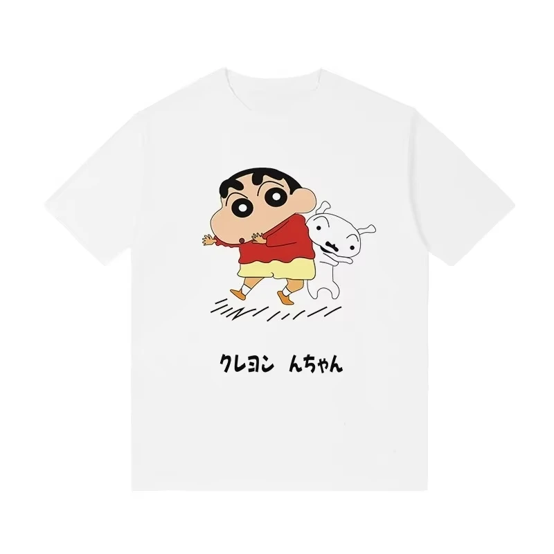 2026 Summer Fashion New Product Crayon Shin Chan Pattern Cotton Printed T-shirt Casual Street Round Neck T-shirt Large