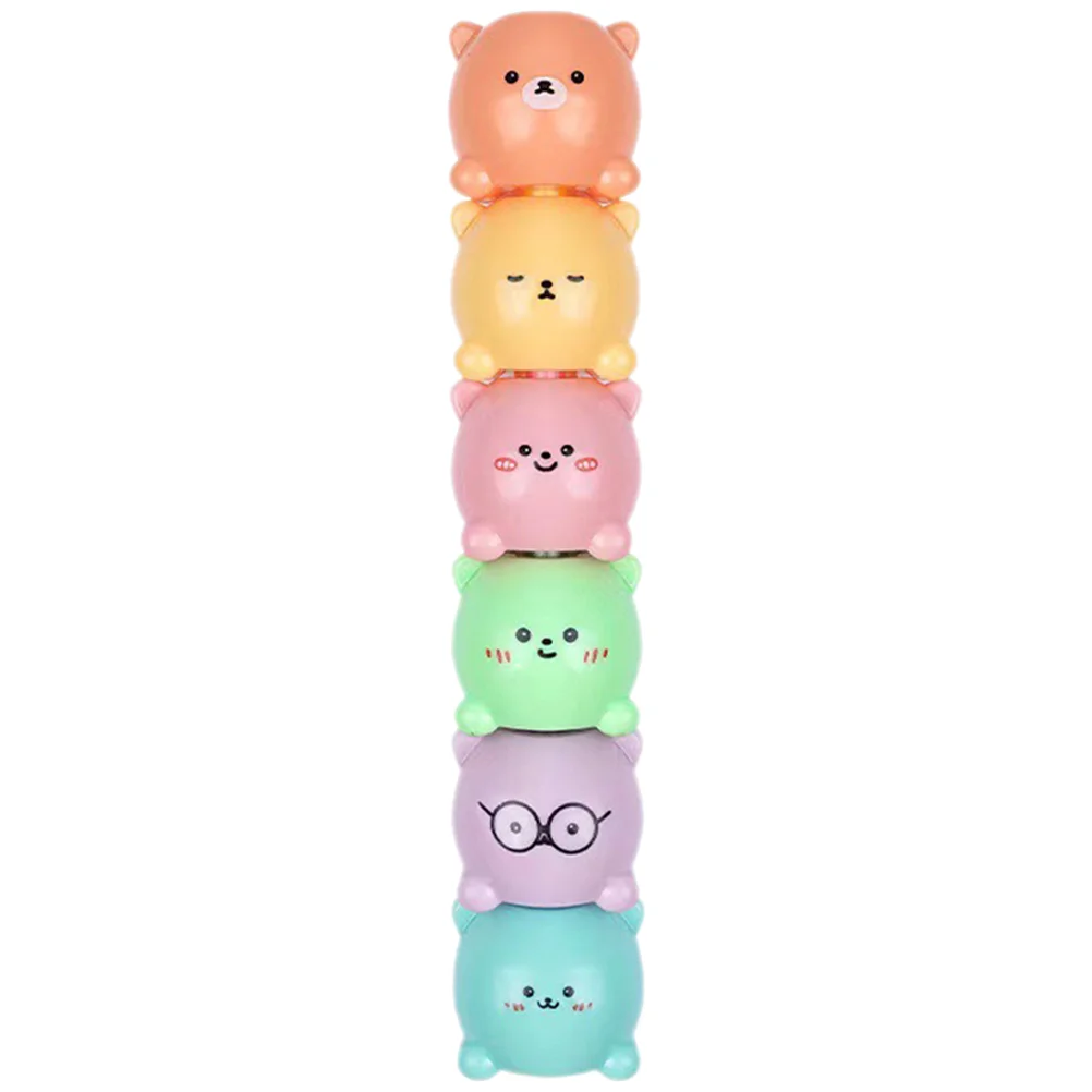 Bear Highlighter Student Book Marker Stackable Markers Multi-function Marking Pen Scrapbook Child