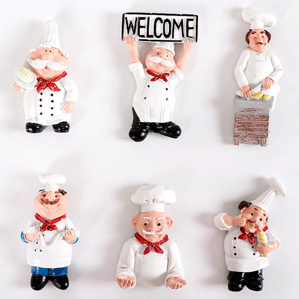 Cartoon Creative 3D Bread Chef Message Home Decor Fridge Magnet Refrigerator Decoration Gift For Kitchen Sticker Poster Notes