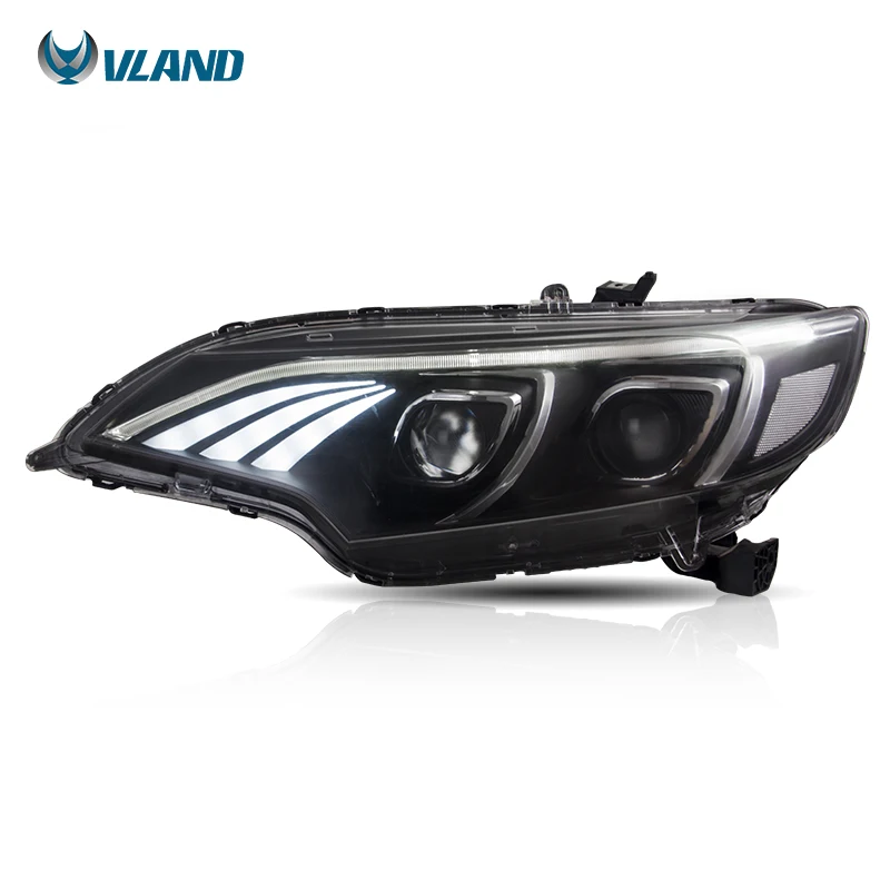 VLAND Wholesales LED Headlights Head Light 2014-up Sequential Car Headlamp For Honda jazz fit