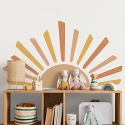 Boho Half Sun Wallpaper Decal Sunshine Vinyl Wall Stickers Nursery Baby Room Wall Stickers Living Room  Bedroom Decor Home Decor
