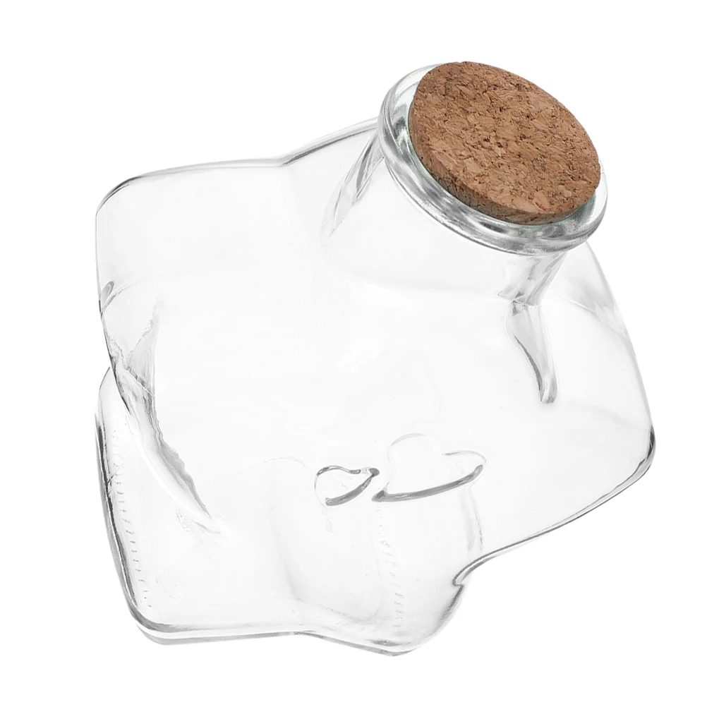

1 Glass Wishing Mini Transparent Jar Decorative Storage Containers Craft DIY Origami Star Bottle Landscape Bottle