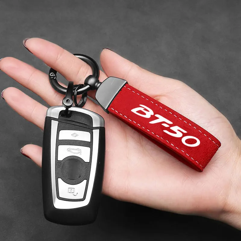 Suede Keychain DIY Bag Pendant Key Chain Holder Car Keyring Simple Multiuse Key Holder Gifts Car Accessories For Mazda BT-50