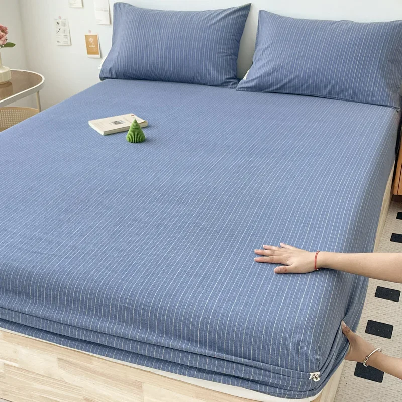 

Pure cotton thickened abraded mattress single piece 2023 new cotton bedspread three-piece set, bed sheet mattress protective