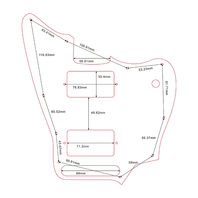 Xin yue guirar částí -for mexiko jaguar blacktop PAF humbucker kytara pickguard PAF humbucker trasa vícebarevná možnosti