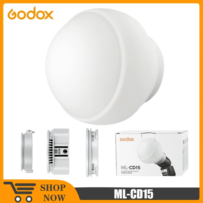 

Godox ML-CD15 Diffusion Dome for Godox V1 AD100PRO AD200PRO V860III V850II TT685 TT600 TT560 TT520II ML30 ML60 AD300PRO AD400PRO