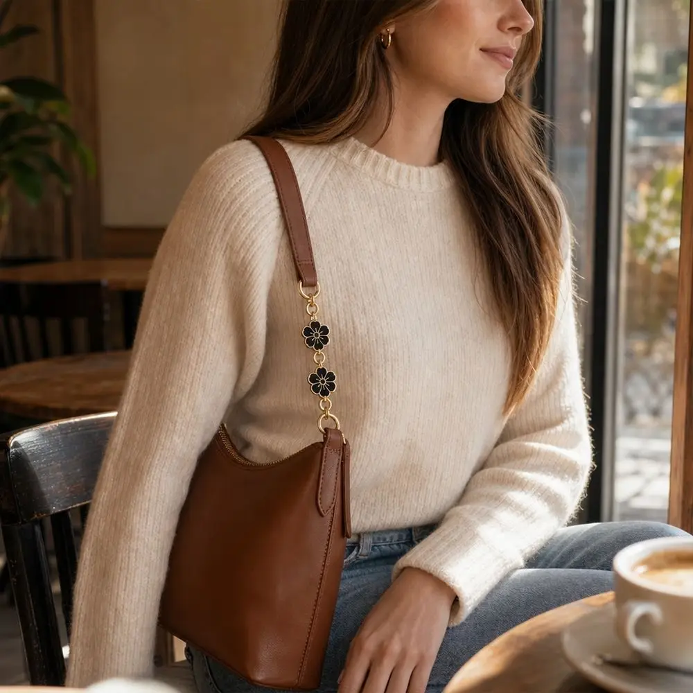Minimalist Metal Extended Chain Versatile Epoxy Flower Extension Chain Shoulder Strap Extension Bag Accessories Handbag