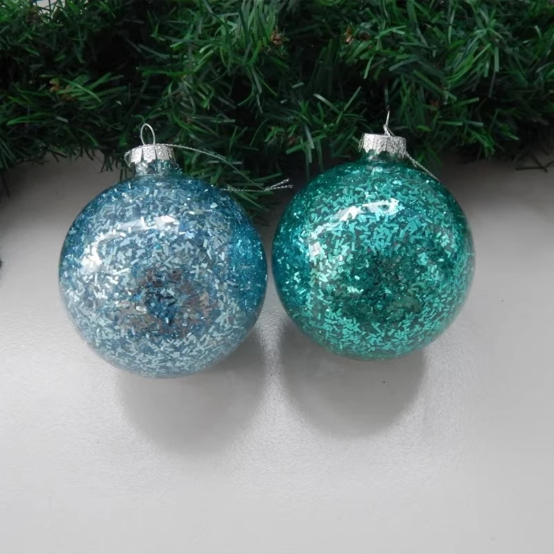 Free Shipping 8pcs/pack Different Diameter Blue Series Handmade Glass Globe Ornament Christmas Day Tree Decoration Hanging Ball