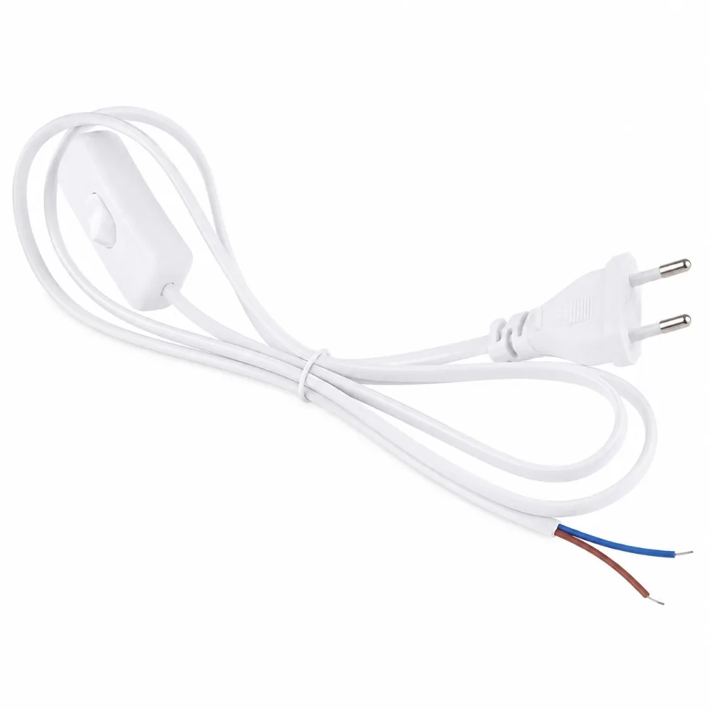JOYINLED ON OFF Switch Cable Light Modulator Lamp Line Extension Cord for Table Lamp 10PCS 1.8M EU/US Plug Electricity Wire LED