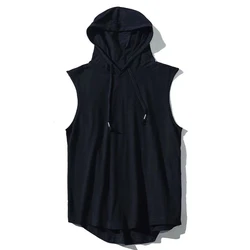 MRMT 2026 Brand New Men's Tank Top Hooded Sleeveless Men Tanks Tops Loose Casual Solid Color Man Hoody Tees For Male Vest