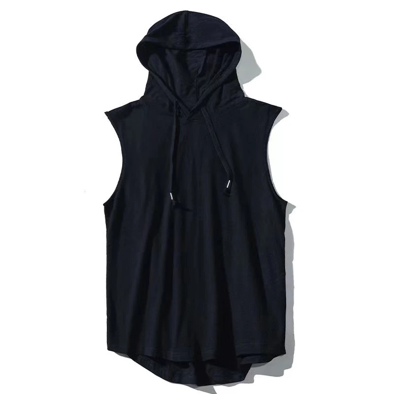 MRMT 2024 Brand New Men's Large Vest Hooded Sleeveless Men Tank Tops Loose Casual Solid Color Vests Man Hoody Vest For Male