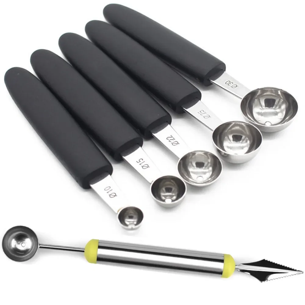 

Different Size Melon Scoop Melon Baller Fruit Scoop Cheese slicer Garlic mincer press Hogar accesorios Rallador de verduras