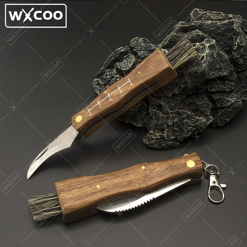 Professionelle Küchenmesser Mehrzweck Chef Mini Pilz Messer Scharfe Edelstahl Klappmesser Taschenmesser mit Pinsel