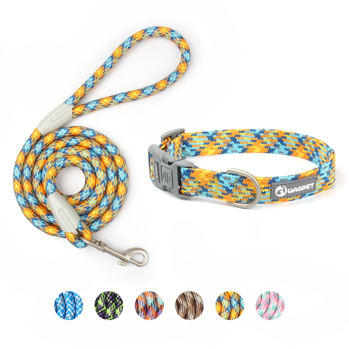 Leinen- und Halsband-Set für kleine, mittelgroße und große Hunde, Haustier, französische Bulldogge, Chihuahua, Mops, Outdoor-Walking, Leinenhalsband, Leinenzubehör – Detail 14