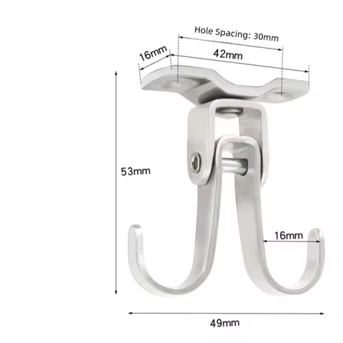 New Pad Eye Wall Hook Plate Deck U/J-Shaped Ceiling Mount Hanger Black Silver Stainless Steel Door Buckle for Fan Lamp