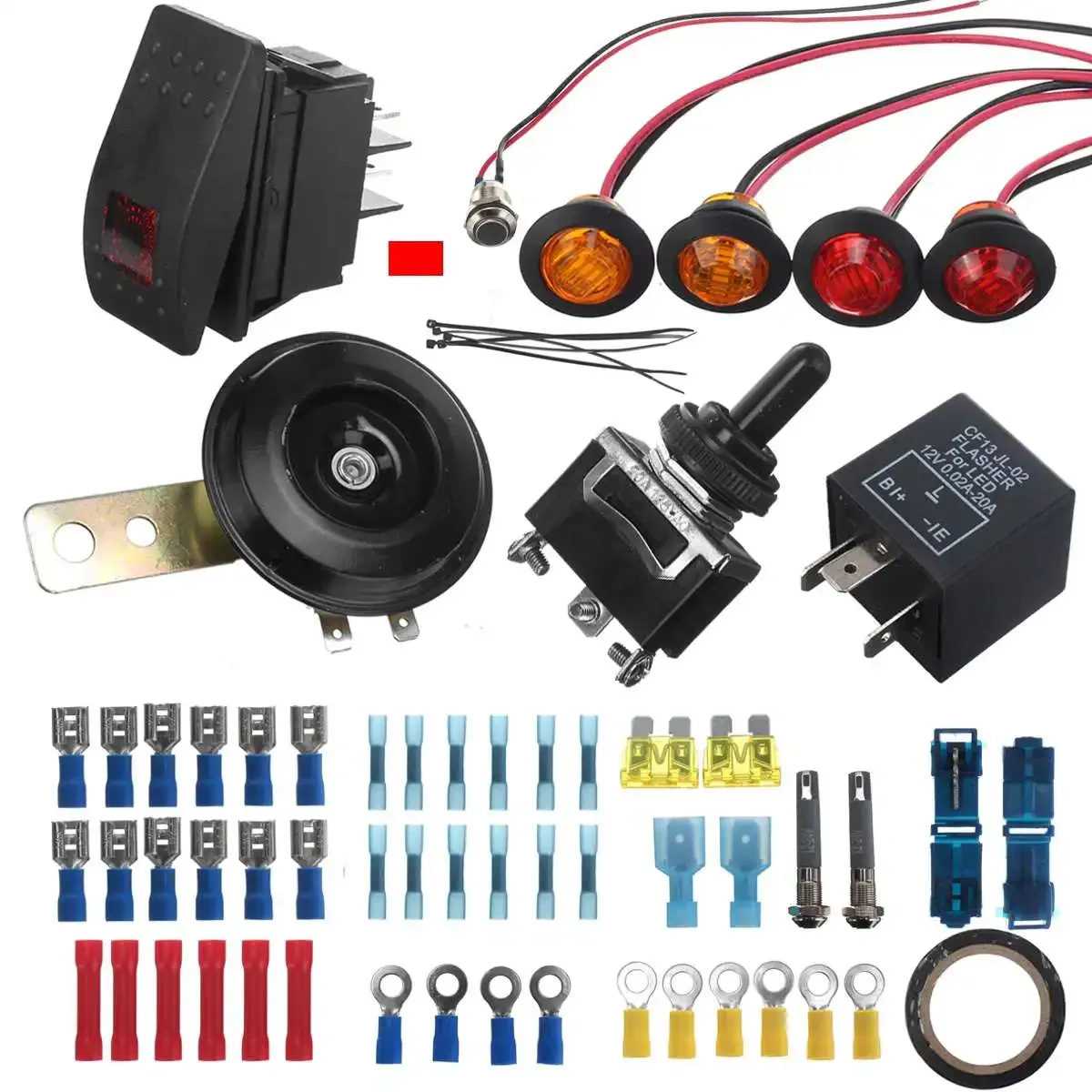 

Rocker Switch Turn Signal Street Led Kit with Horn Reverse Light 12V for Polaris Ranger General RZR SXS ATV UTV golf cart