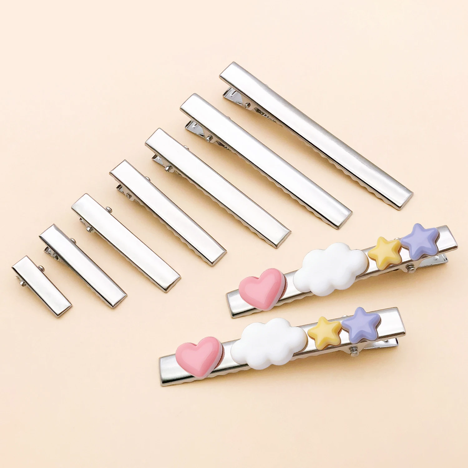 20pcs 20-72mm duckbill Clips Basic Platinum Hair Clip for DIY Jewelry Hair Pins Women Hair Style Clip Tools Making Accessories