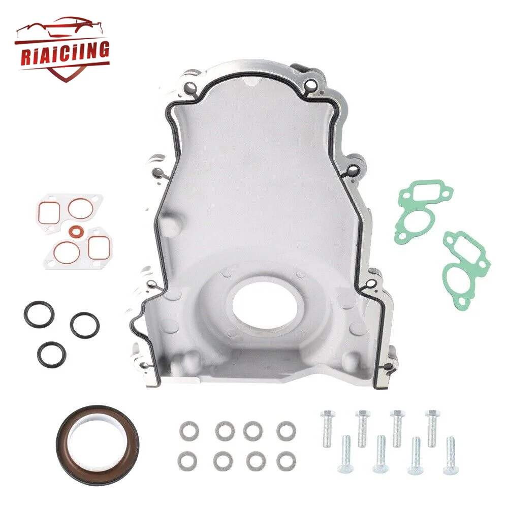 Silver Timing Cover Kit 12561243 Aluminum LS for GM Gen III LS1 LS6 4.8L 5.3L 5.7L 6.0L Engine parts & Accessories