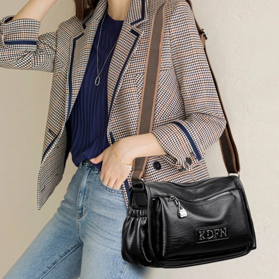 High-quality Leather Handbags for Women 2024 Luxury Designer Shoulder Crossbody Bag Soft New Ladies Casual Messenger Handbag Sac