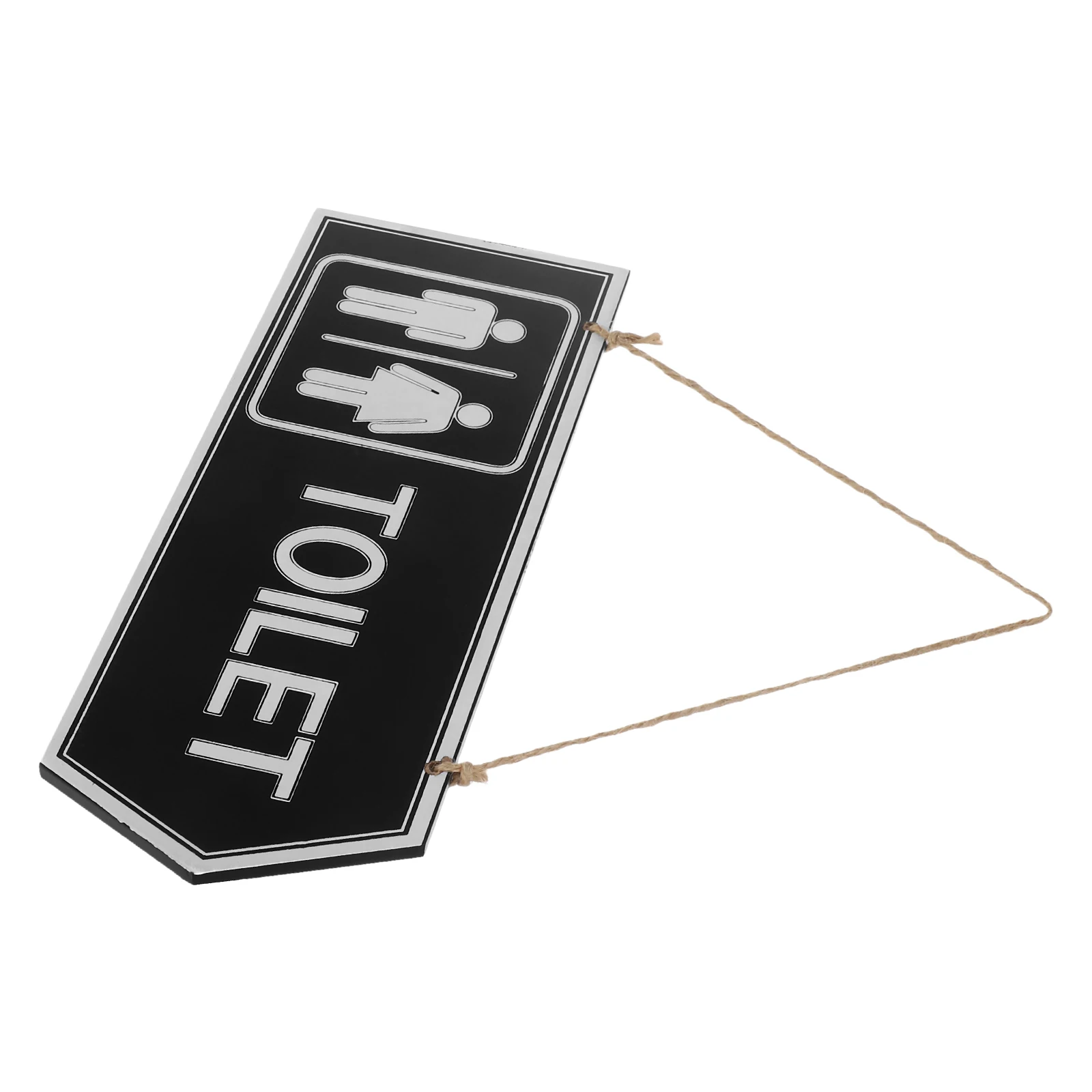 

Wooden Bathroom Sign Double Sided Restroom Decor Farmhouse Wall Hanging Signs Home Wc Toilet Indicator Plaques