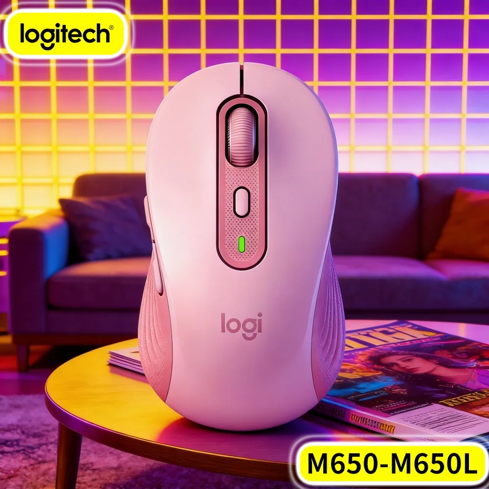 Logitech M650/M650L Signature Mouse Wireless Recycled Material Custom Function Keys Quiet Click Home Desktop PC