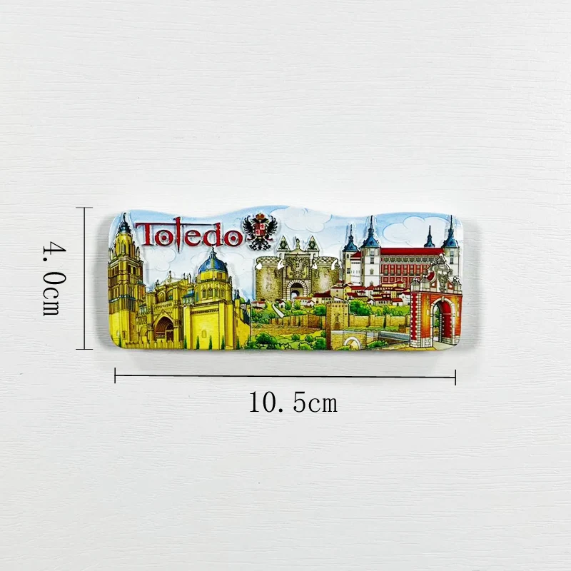 Toledo Port City World Travel Souvenirs, Kitchen and Home Decorations, Heart shaped 3D Magnetic Refrigerator Stickers