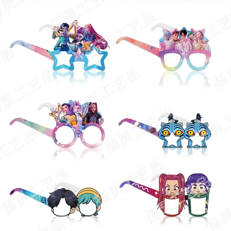 12pcs Decorations Racing Glasses Masks Children's Birthday Photography Props PartyKpop Demon Hunters Glasses Birthday Party