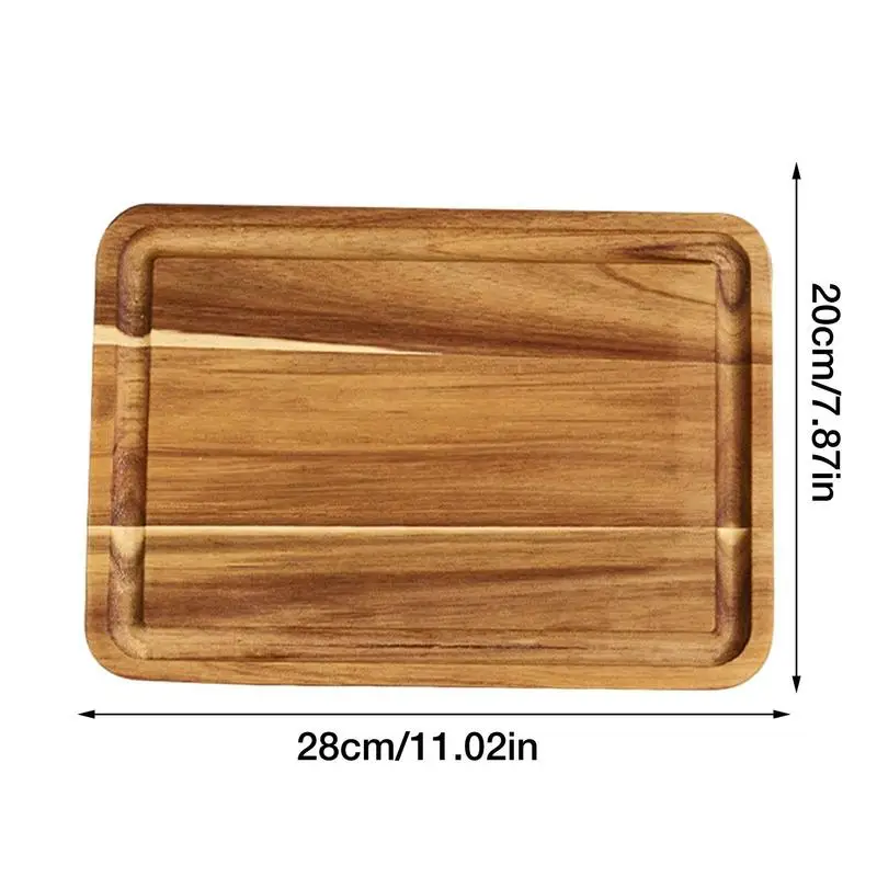 Wooden Cutting Boards For Kitchen Organic Acacia Wood Chopping Surface With Drip Channels Meat Carving Block Cheese Platter