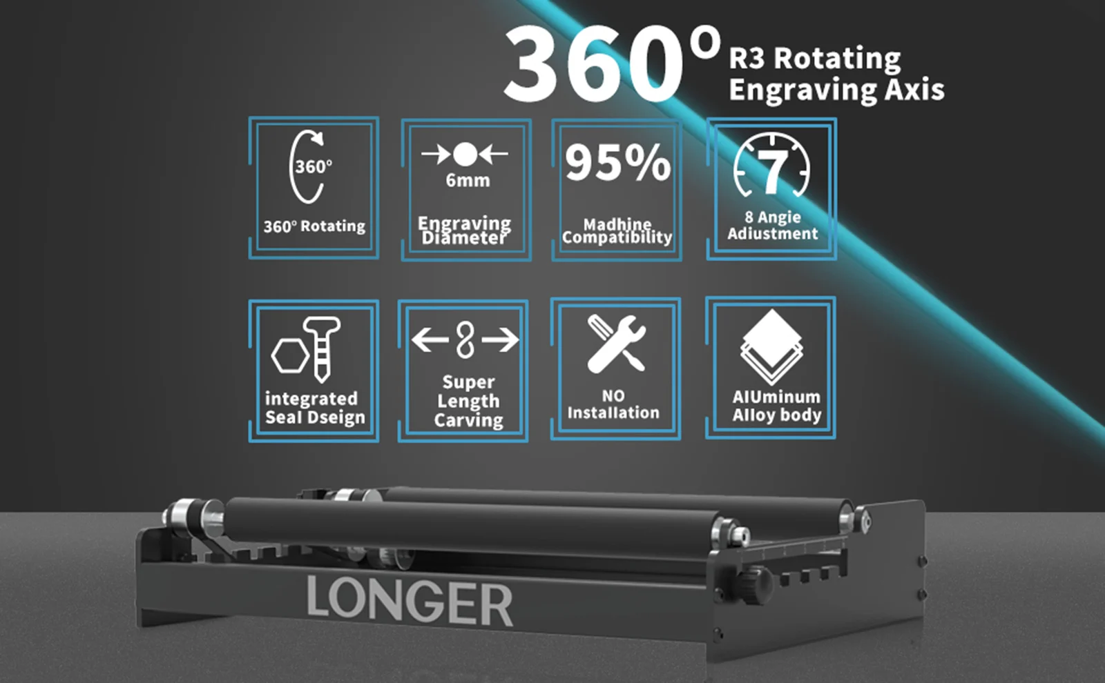 Engraving Machine Y-axis Laser Rotary Roller 360 Rotation for Laser Engraver Cylindrical Objects Tumblers Cans Cups Bottles