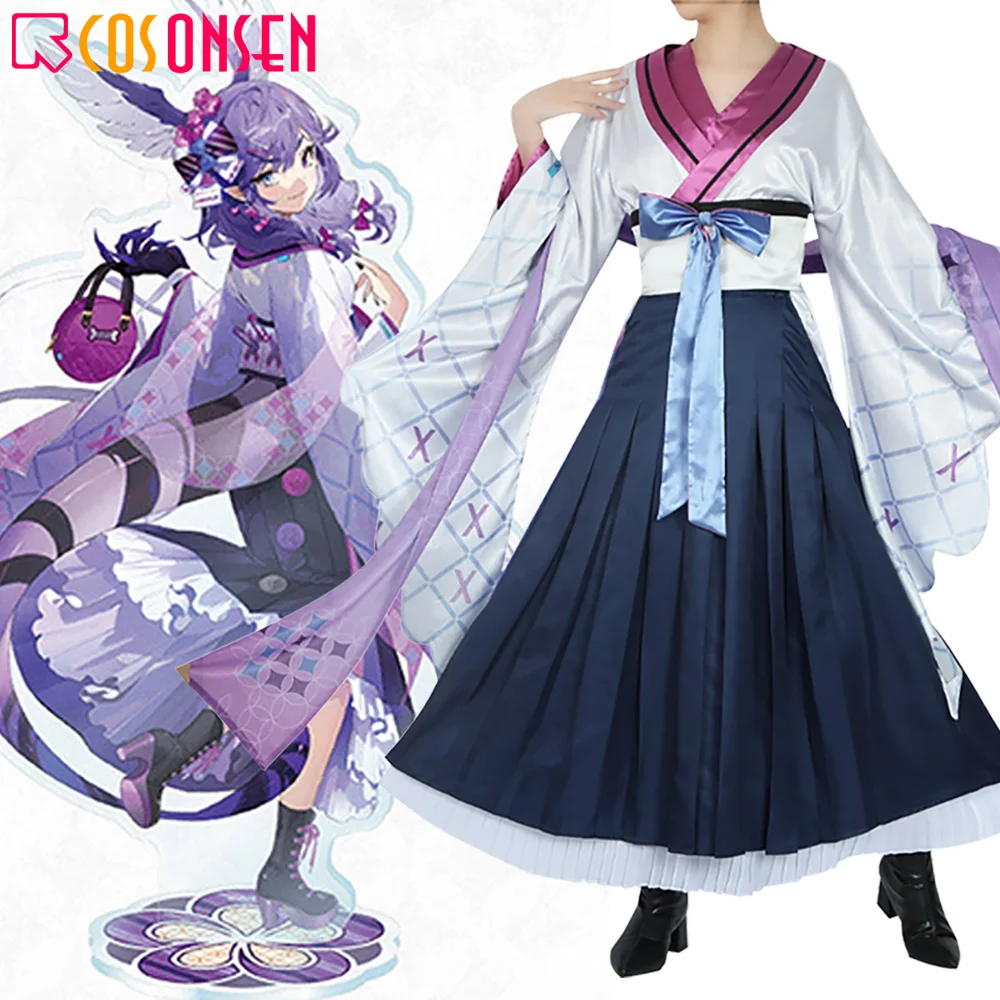 

YouTuber Vtuber Nijisanji EN Selen Tatsuki New Year Kimono Uniform Cosplay Costume Halloween Party Role Play Outfit