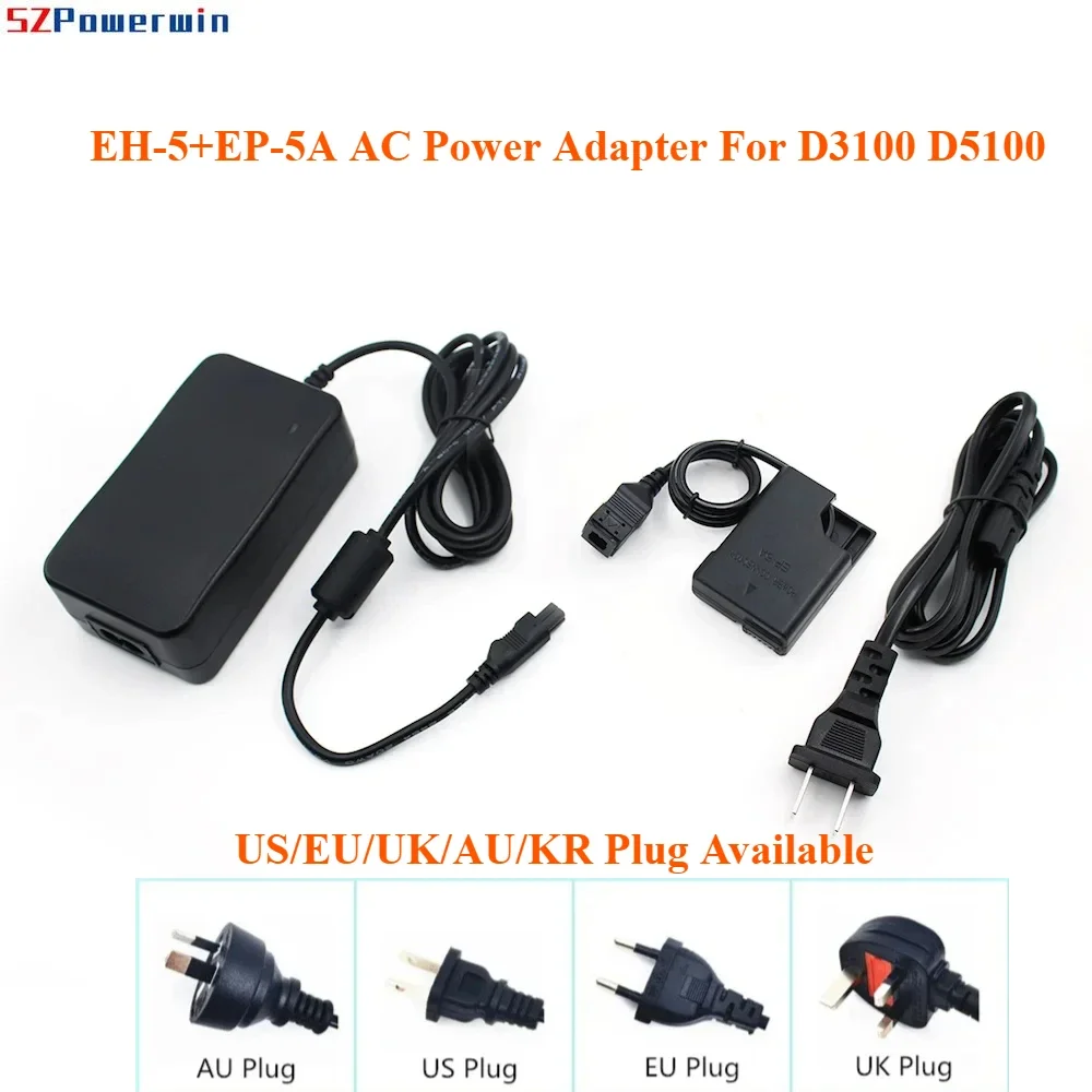 

EH5 EH-5A Plus EP-5A EP5A DC Coupler EN-EL14 Dummy Battery AC Power Adapter For Nikon D3100 D3200 D5100 P7000 P7100 P7800
