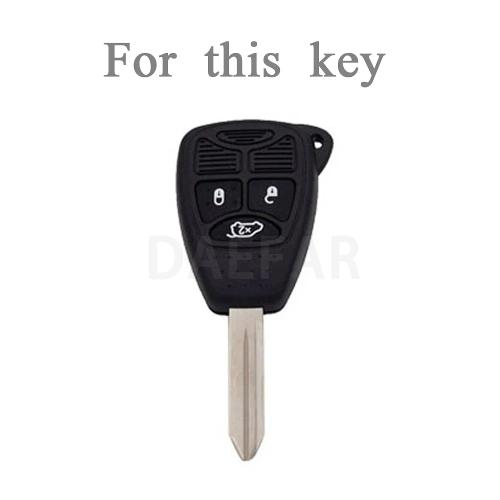 3 Buttons TPU Car Key Shell Case for Chrysler Pacifica Aspen 300 Dodge RAM Caravan Jeep Commander Grand Cherokee Protector Fob