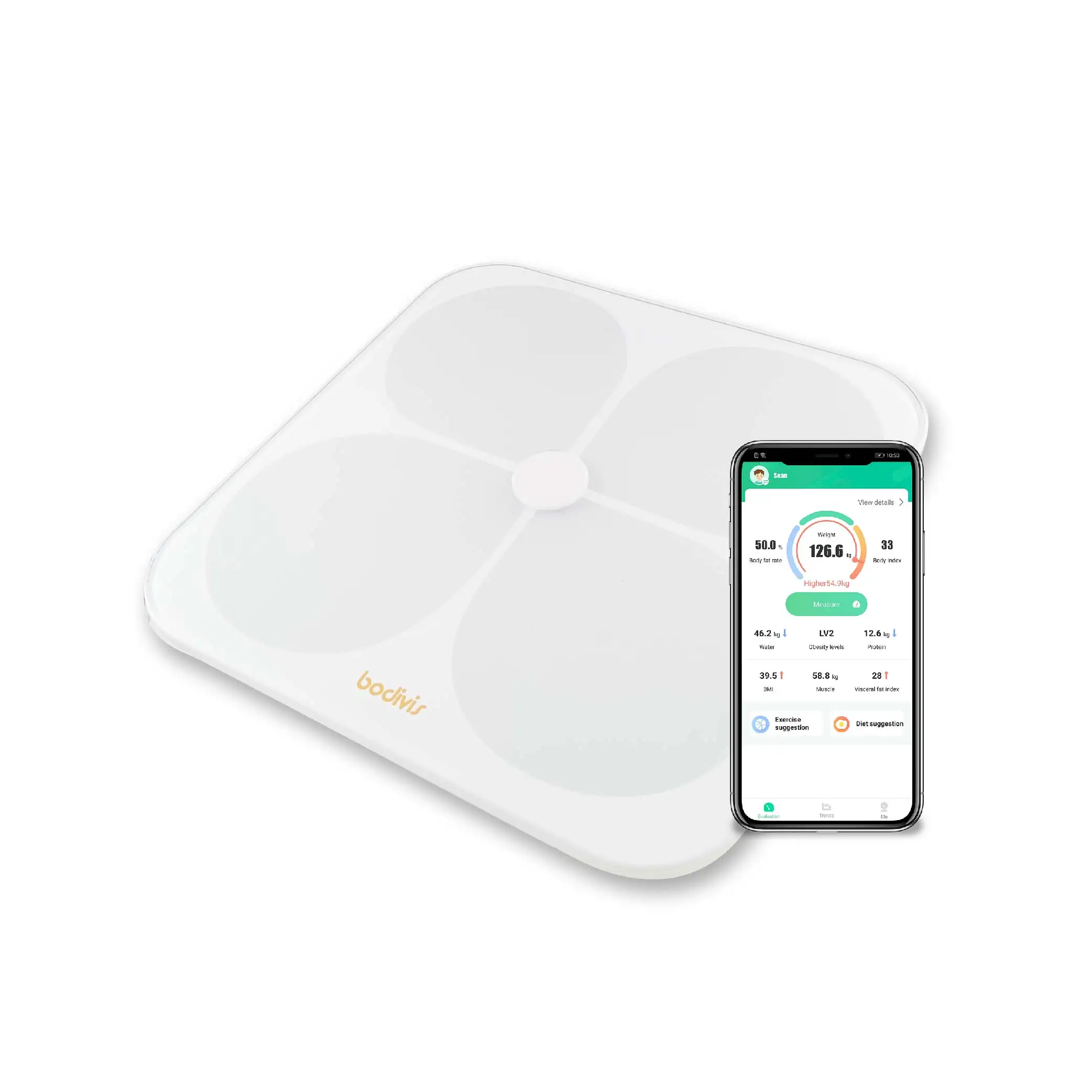 

Анализатор индекса массы тела с приложением для анализа тела