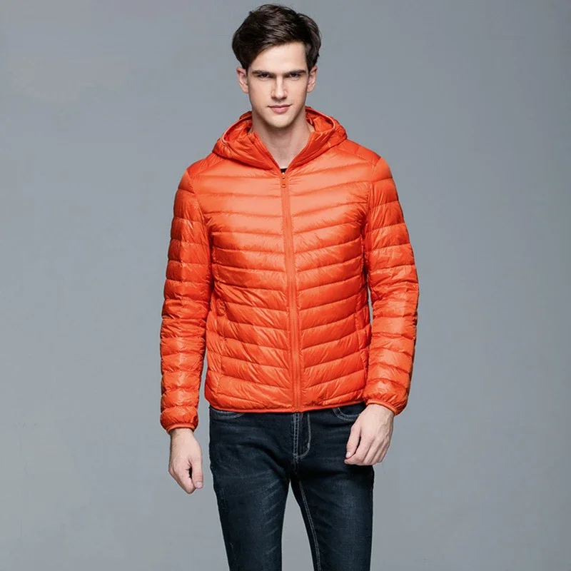 Chaqueta acolchada ligera resistente al agua para hombre, abrigo cálido con capucha para invierno y otoño, de alta calidad