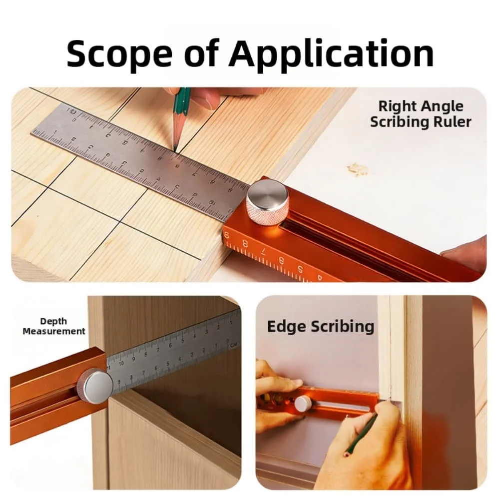 Extendable Multifunctional Marking Level Scriber Marking Tools Adjustable Woodworking Multiple Angled Positioning Ruler Gauges