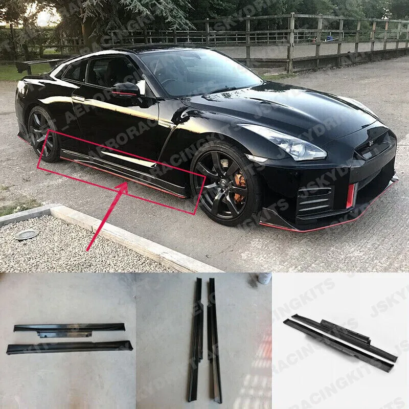 

For Nissan R35 GTR 09-16 Side Skirt Extension Addon Wings Bodykits FRP Unpainted