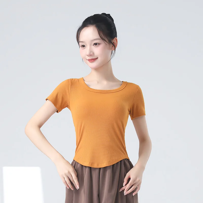 Одежда для современного танца, тренировочная одежда, женские топы, новые летние модели, ежедневная тренировка тела, самосовершенствование взрослых.