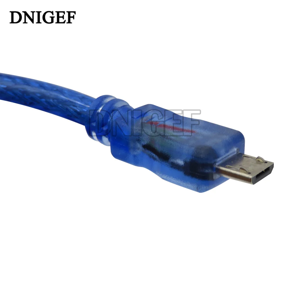 Cable USB de 30cm para Uno R3/Nano/MEGA 2560/Leonardo/Pro micro/DUE azul alta calidad tipo A USB/Mini USB/Micro USB 0,3 m para Arduino
